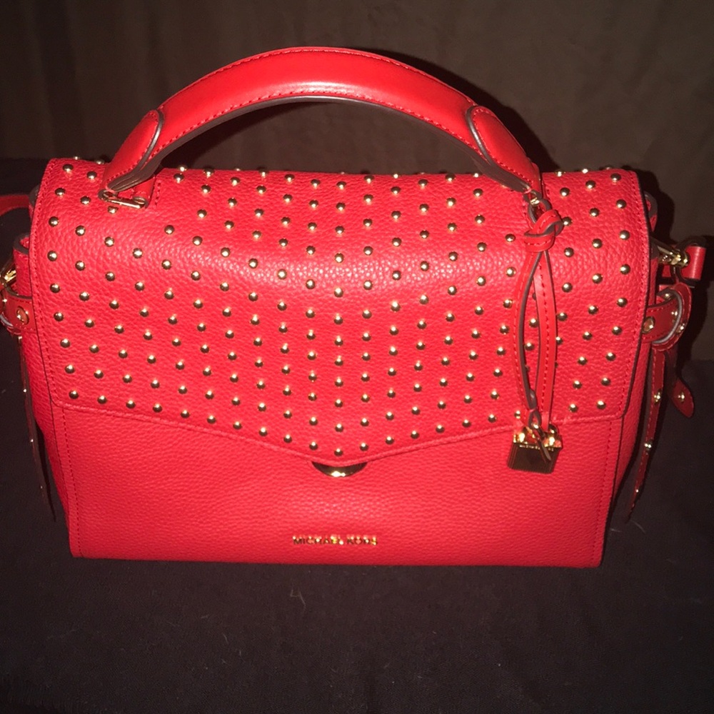 Michael Kors Red Bristol Tote Studded satchel.